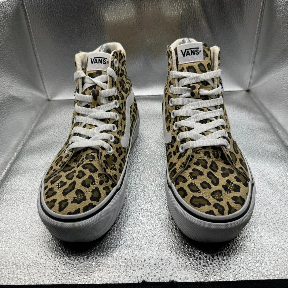 Size 6.5 Vans Filmore High White Womens Leopard Animal‎ Print Platform Sneakers